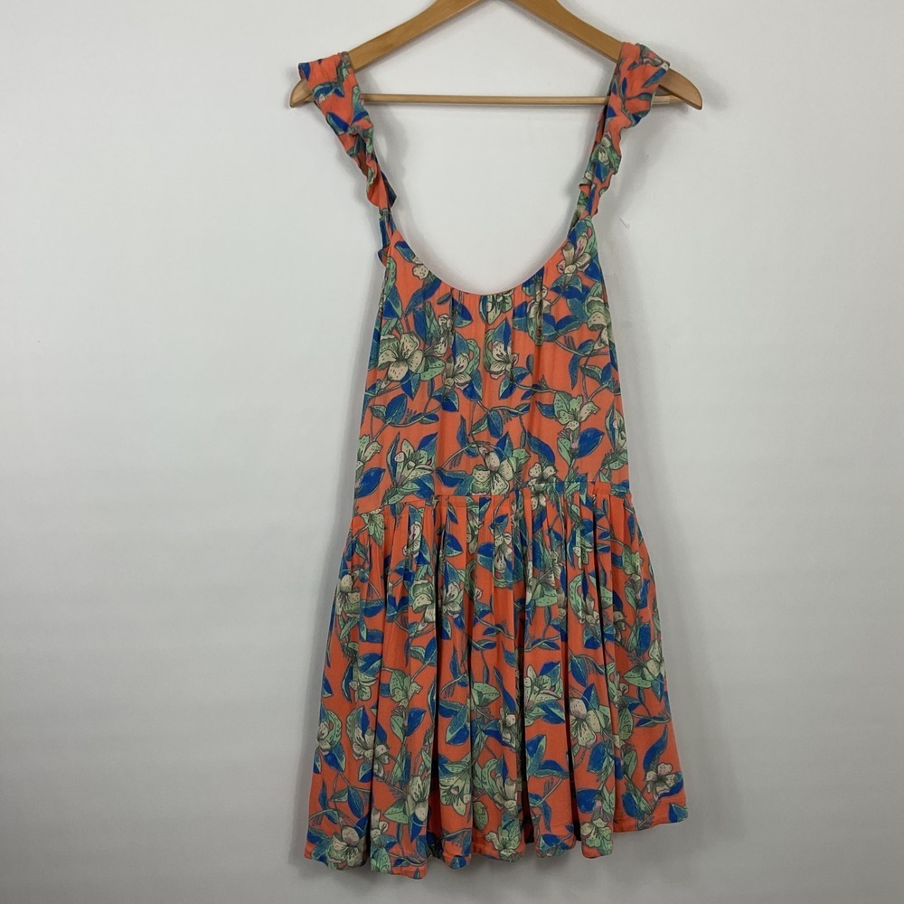 Free People Floral Dear You Mini Dress Sleeveless Ruffle Strap Summer Dress